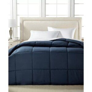 Royal Luxe Down Alt Twin Comforter Navy Light Warmth MSRP $130